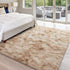 Hutha 5x8 Large Area Rugs for Living Room, Super Soft Fluffy Modern Bedroom Rug, Tie-Dyed Beige Indoor Shag Fuzzy