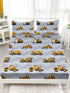 Datura home Set 4Pcs Set 1 1 2 Construction Truck Sheet Grey Machinery Truck Excavators Vehicles Tractor Printed Sheet