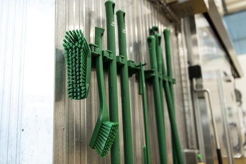 41972 23.62" Vikan Ultra-Slim Cleaning Brush with Long Handle, Medium, Green