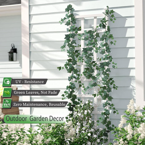 mizii 5 Pack 395" Artificial Vines Ivy Garland, Fake Vine with Realistic Silk Green Leaves for Indoor Outdoor Home Decor