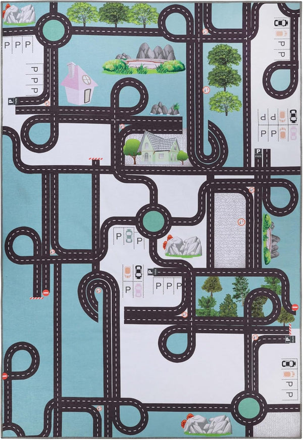 Superior Indoor Kids Rug, Washable, Non-Slip, Multi Color Playmat, Perfect for High