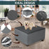 NeColorLife Ottoman Cover Square Waterproof Ottoman Slipcover Thick Storage Footrest Stool Covers Furniture Protector