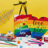 Jetec 2 Pieces Rainbow Pride Sign, "Everyone is Welcome Here" & "Love is Love" Wood Hanging Decoration