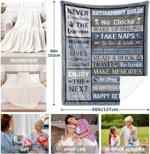 2026, 60"x50" Retirement Gifts for Men/Women Funny Retirement Gifts for Men, Mens Retired Gifts Blanket, Leaving