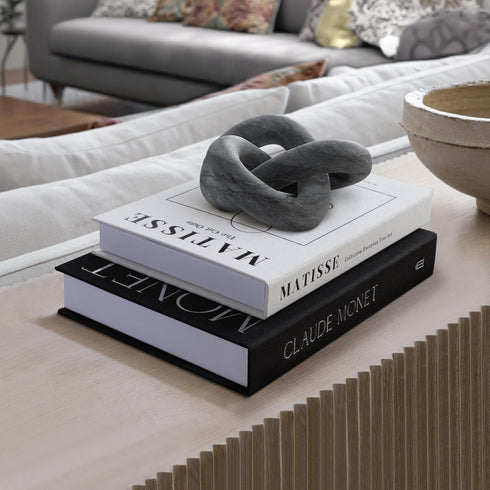 innoicco Set 2 Decorative Book for Home Decor - Aesthetic Fake Books for Coffee Table Decoration - of Linen Faux Book