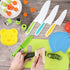 26PCS Set 4 Hilsoeet Kids Knives for Real Cooking, Wooden Kids Kitchen Knife Include Serrated Edges Plastic Toddler