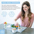 Heartland Home Ceramic Salt and Pepper Bowls, Dual Holder Salt Cellar with Lid, Stackable Set with Airtight Wooden Lids