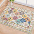 HEBE Washable Area Rug 2'x3', Non Slip Soft Distressed Medallion Bedroom Rug, Boho Living Room Accent Throw Rug