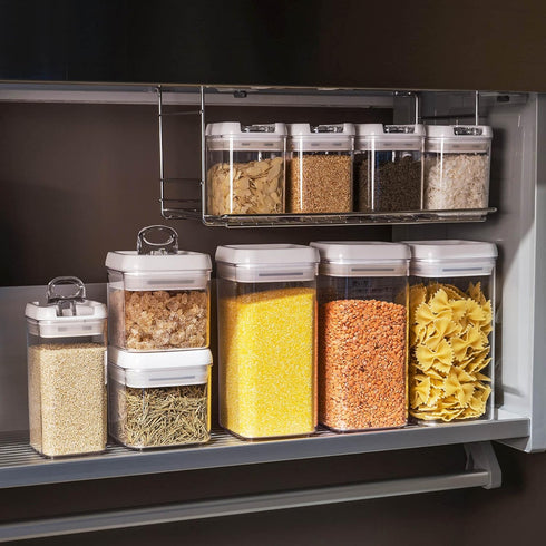 4" Counter, (1.2 Felli Flip Tite Food Storage Container with Lid Airtight Ring Seal Flip Top, Stackable Acrylic