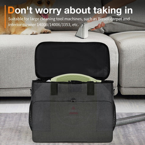 Carrying Case for Bissell Carpet and Upholstery Cleaner 1400B/3353, Storage Bag with Removable Divider