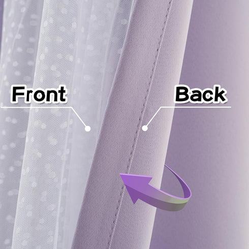 63 inch Grommet 52" 2 MYSKY HOME Lilac Blackout Short Curtains Long for Bedroom Girls & Nursery Kids Purple Lavender