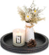 Hanobe Decorative Coffee Table Tray: Modern Farmhouse Beaded Round Tray Decor Rich