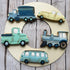 LILIAO Transportation Cookie Cutter Set - 5 Piece Stainless Steel Train, Truck, Pick-up Truck, Car, and Bus Fondant