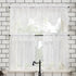 No. 918 Alison Floral Lace Sheer Rod Pocket Kitchen Curtain Tier Pair - 58" x 36", White