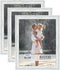 Icona Bay 8x10 Picture Frames, Cloudy White, 3 Pack, Cape Cod Style for Table Top or Wall