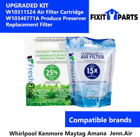 Refrigerator W10311524 Air Filter Cartridge W10346771A Produce Preserver Replacement Filter by FIXIT PARTS