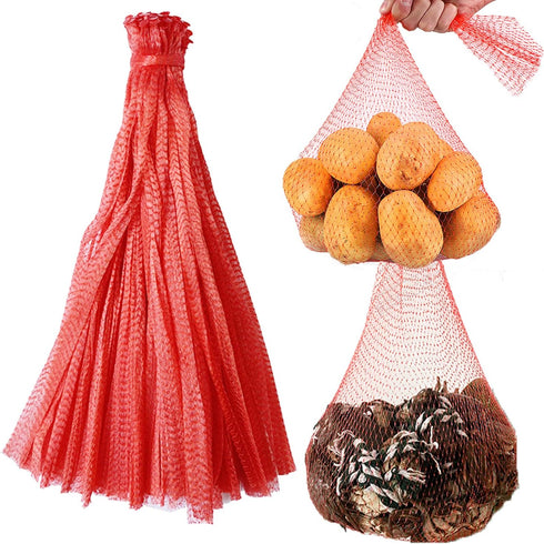 Reusable Produce Mesh Bags, 24 Inch Seafood Boil Bags for Crab Clam Cooking, Eco-friendly Fruit Vegetable Net (100Pcs)