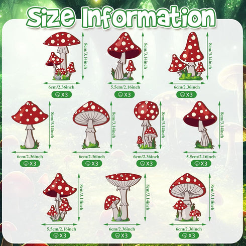30 Patelai Pcs Red Mushroom Ornaments for Tree Mushroom Wooden Ornaments Hanging Decor Red and White Mushrooms Tree
