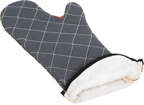 San Jamar Bestguard Oven Mitt, 17 Inches, Cotton, Black with Reinforced Webguard Plus