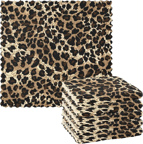 ALAZA Leopard Cheetah Prints Kitchen Towels - Super Soft & Absorbent Dish Clothes for Drying Dishes, Set of 6