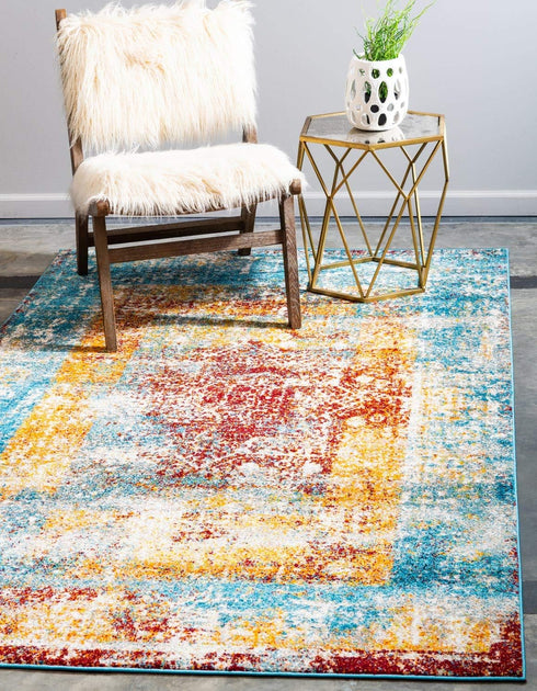 Unique Loom Rosso Collection Traditional Medallion Distressed Bohemian Vintage Southwestern Area Rug, 2 ft x 3 ft,