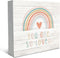 SRADMO You Are So Loved Rainbow Heart Wood Box Sign Desk Decor,