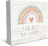 SRADMO You Are So Loved Rainbow Heart Wood Box Sign Desk Decor,