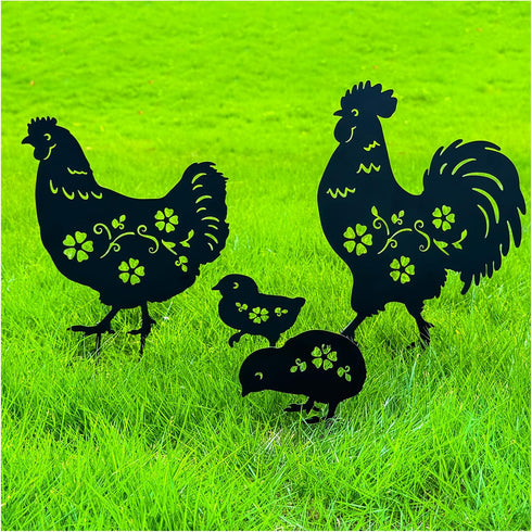 TIGGSY Chicken Metal Decorative Garden Stakes Chicken Gifts for Women/Men Chicken Lovers