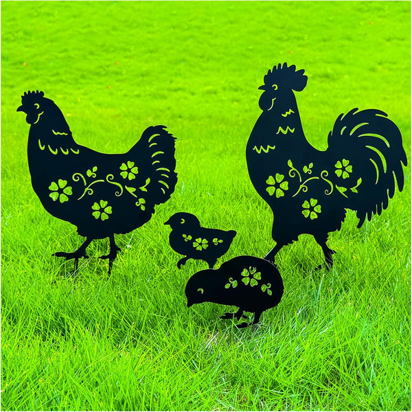 TIGGSY Chicken Metal Decorative Garden Stakes Chicken Gifts for Women/Men Chicken Lovers