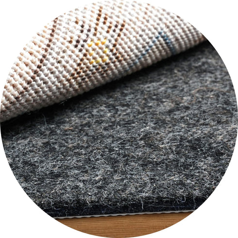 BAGAIL Felt and Natural Rubber Backing Rug Pads, 1/4” Thick Round 4 Ft Non Slip Carpet Gripper for Hardwood Floors
