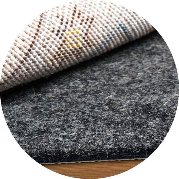 BAGAIL Felt and Natural Rubber Backing Rug Pads, 1/4” Thick Round 4 Ft Non Slip Carpet Gripper for Hardwood Floors