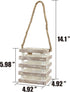 Stonebriar Small Worn White Wooden Candle Lantern with Removable Glass Cylinder Hurricane and Rope Handle
