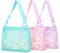 Tagitary Beach Toy Mesh Beach Bag, Sand Toy Seashell Bag with Zipper for Kids, Set of 3