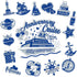 Happy Anniversary Cruise Door Magnets, Blue Silver Magnetic Decorations for Wedding Party, Refrigerator Decor