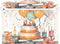 xigua Happy Birthday Pattern Storage Bins with Lids, Foldable Organizer Containers for Home, Bedroom, Office, Nursery