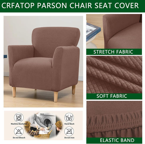 1-Piece CRFATOP Stretch Mid Century Modern Armchair Slipcover Jacquard Accent Chair Covers with Arms Soft Waterproof