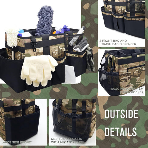 Wearable Cleaning Caddy with Handle & Shoulder Straps, Organizer Bag for Housekeepers, Under Sink Cleaning Tool