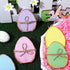 5Pcs Whaline Retro Easter Egg Wooden Signs Colorful Egg Shape Rustic Farmhouse Tiered Tray Decor with Hemp Rope Spring