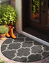 Unique Loom 2' 7" x 4' 1" Outdoor Trellis Collection Area Rug in Hearth Black/Ivory