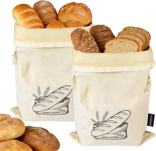 Washable Sourdough Bread Bags for Homemade, Hybrid Set (1 Beeswax + 1