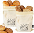 Washable Sourdough Bread Bags for Homemade, Hybrid Set (1 Beeswax + 1