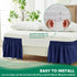 Biscaynebay Wrap Around Bed Skirts for Queen Beds, 15" Drop, Navy Adjustable Elastic Dust Ruffles, Machine Washable