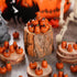 Vertintong 80 Pcs Halloween Miniature Pumpkin Figurines Mini Resin Fake Pumpkin Creepy Craft for Halloween Village Doll