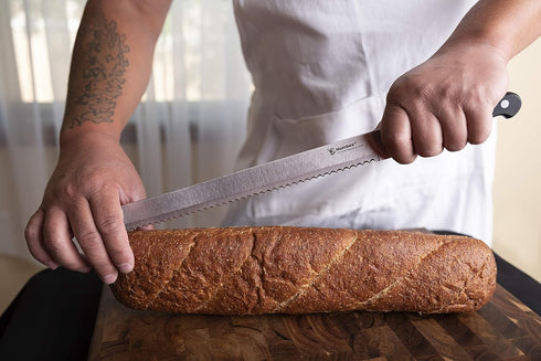 12 inch Serrated Bread Knife with Wave Edge Blade
