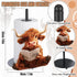 MorningRo Countertop 3D Highland Cow Paper Towel Holder Kitchen Decor and Accessories Black Metal Farmhouse Large