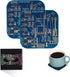 PCB-Design Blue Circuit Board Coasters for Coffee Table, Bar, Office - Immersion