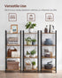 VASAGLE 4-Tier Tall Bookshelf, Industrial Style Bookcase with Steel Frame for Living Room, Home Office, Rustic Brown