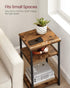 ULET273B01 VASAGLE Side Table, Small End Table, Tall Nightstand for Living Room, Bedroom, Office, Bathroom, Rustic
