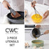 COOK WITH COLOR Silicone Cooking Utensils - 3 Pc Kitchen Utensil Set for Nonstick Cookware, Easy to Clean