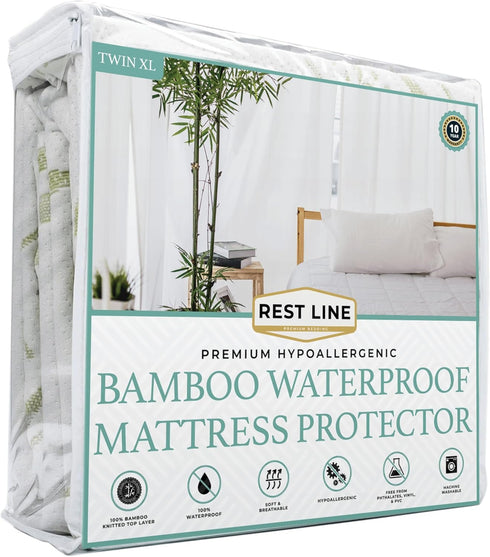 Twin XL Size 39x80 Premium Bamboo Waterproof Mattress Protector, 100% Viscose from